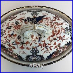 Royal Crown Derby 1880s Imari Kings Pattern 563 Covered Oval Serving Dish #2