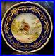 Royal-Crown-Derby-1937-Scenic-Gold-Encrusted-Cobalt-Dinner-Plate-Signed-WEJ-Dean-01-nynw
