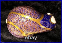 Royal Crown Derby 1986 Badger Honey Weasel Paperweight Gold Stopper