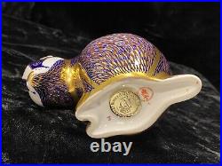 Royal Crown Derby 1986 Badger Honey Weasel Paperweight Gold Stopper
