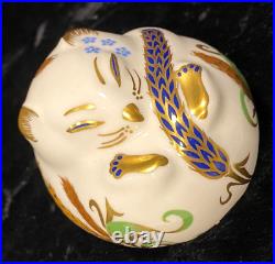 Royal Crown Derby 1994 Sleeping Dormouse Paperweight Silver Stopper