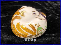 Royal Crown Derby 1994 Sleeping Dormouse Paperweight Silver Stopper