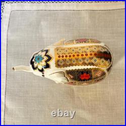 Royal Crown Derby 1996 Imari style elephant paperweight/figurine with gold stopper