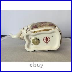 Royal Crown Derby 1996 Imari style elephant paperweight/figurine with gold stopper