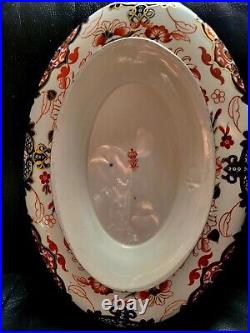 Royal Crown Derby 19th C Old Kings Imari Covered Vegetable Tureen Dish Rare 563