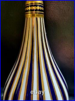 Royal Crown Derby 19thC Cobalt Gold Encrusted Striped Gourd 7 Bud Bulb Vase HTF
