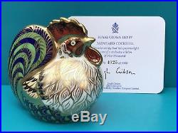 Royal Crown Derby 1st Quality Exclusive Edition Farmyard Cockerel Paperweight