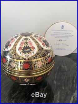 Royal Crown Derby 1st Quality Imari Solid Gold Band Millennium Globe Clock 176