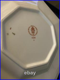 Royal Crown Derby 1st Quality Imari Solid Gold Band Octagonal Plate
