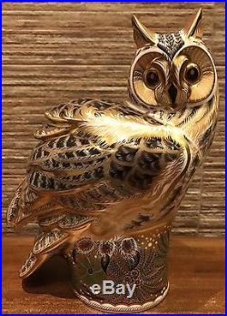 Royal Crown Derby 1st Quality Limited Edition Long Eared Owl Paperweight BOXED