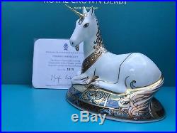 Royal Crown Derby 1st Quality Limited Edition Millennium Unicorn Paperweight