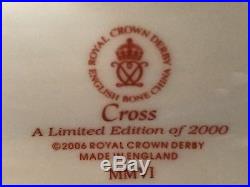 Royal Crown Derby 1st Quality Ltd Ed Old Imari Solid Gold Band Cross / Crucifix