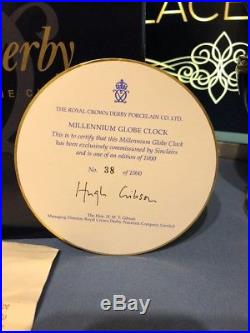 Royal Crown Derby 1st Quality Old Imari 1128 Millennium Globe Clock Boxed Ltd Ed