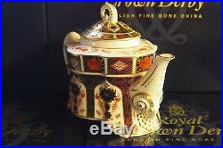 Royal Crown Derby 1st Quality Old Imari 1128 Ram Large Teapot