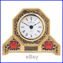 Royal Crown Derby 1st Quality Old Imari Solid Gold Band Desk Clock