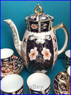 Royal Crown Derby 1st Quality Traditional Imari 2451 Antique 14pc Coffee Set