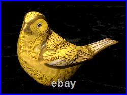Royal Crown Derby 2007 Canary Paperweight Gold Stopper