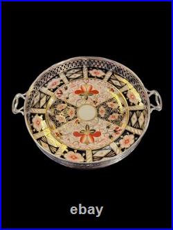 Royal Crown Derby 2451 Imari Sterling Silver Biscuit Serving Basket Tray