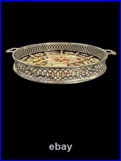 Royal Crown Derby 2451 Imari Sterling Silver Biscuit Serving Basket Tray