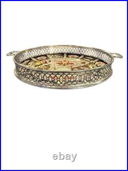 Royal Crown Derby 2451 Imari Sterling Silver Biscuit Serving Basket Tray