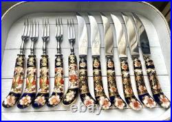 Royal Crown Derby 2541 Imari 6 fruit knife and 5 fork set