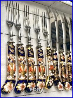 Royal Crown Derby 2541 Imari 6 fruit knife and 5 fork set