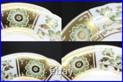 Royal Crown Derby #28 Pair Cup Saucer Green Panel Kim