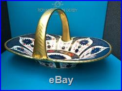 Royal Crown Derby 2nd Quality Old Imari Solid Gold Band Hawking Heather Basket