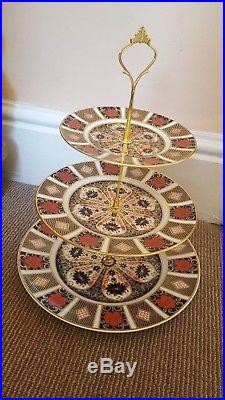 Royal Crown Derby 3 Tier Cake Stand Old Imari 1128