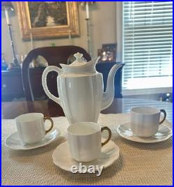 Royal Crown Derby 5 Cup Coffee Pot Surrey White With 3 Cup Green Mark 1940's