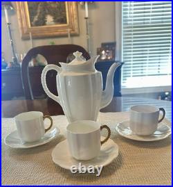 Royal Crown Derby 5 Cup Coffee Pot Surrey White With 3 Cup Green Mark 1940's