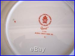 Royal Crown Derby 5 Piece Setting QUAIL #A1316 Dinner Salad Butter Cup Saucer