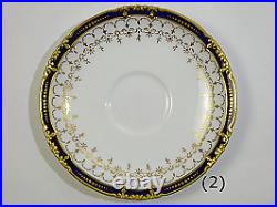 Royal Crown Derby #6 5654 Cobalt Blue Trio cup saucer plate set