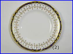 Royal Crown Derby #6 5654 Cobalt Blue Trio cup saucer plate set