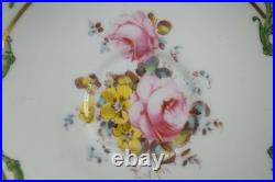 Royal Crown Derby 7997 Hand Painted Floral & Gold Green Scrolls Tea Cup & Saucer