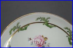 Royal Crown Derby 7997 Hand Painted Floral & Gold Green Scrolls Tea Cup & Saucer