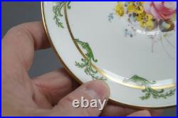 Royal Crown Derby 7997 Hand Painted Floral & Gold Green Scrolls Tea Cup & Saucer