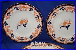 Royal Crown Derby 9820 (5) Dinner Plates, 10 1/4 Cobalt & Rust (B42)