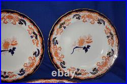 Royal Crown Derby 9820 (5) Dinner Plates, 10 1/4 Cobalt & Rust (B42)