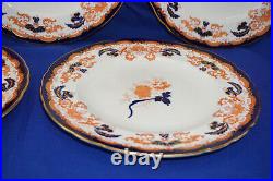 Royal Crown Derby 9820 (5) Dinner Plates, 10 1/4 Cobalt & Rust (B42)