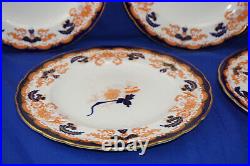 Royal Crown Derby 9820 (5) Dinner Plates, 10 1/4 Cobalt & Rust (B42)