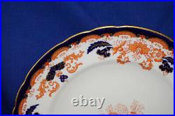 Royal Crown Derby 9820 (5) Dinner Plates, 10 1/4 Cobalt & Rust (B42)