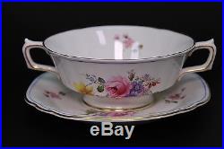 Royal Crown Derby 9875 Set of Four Cream Soup Bowls and Four Under Plates