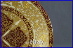 Royal Crown Derby Alhambra Raised Gold Beaded Floral Red & Yellow 9 1/8 Plate