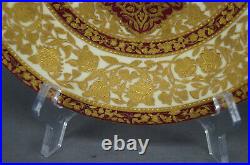 Royal Crown Derby Alhambra Raised Gold Beaded Floral Red & Yellow 9 1/8 Plate