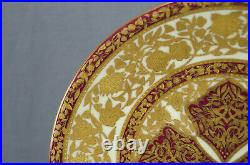 Royal Crown Derby Alhambra Raised Gold Beaded Floral Red & Yellow 9 1/8 Plate