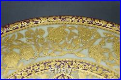 Royal Crown Derby Alhambra Raised Gold Beaded Floral Red & Yellow 9 1/8 Plate