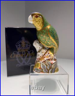 Royal Crown Derby Amazon Green Parrot with certificate and box