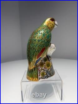 Royal Crown Derby Amazon Green Parrot with certificate and box