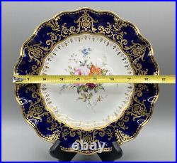 Royal Crown Derby Antique 1891-1921 Cobalt Blue Gold Cabinet Plate Scalloped